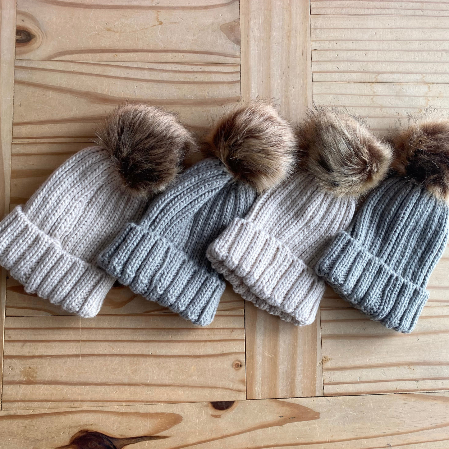 Personalised Embroidered Faux Fur Pom Pom Bobble Hat