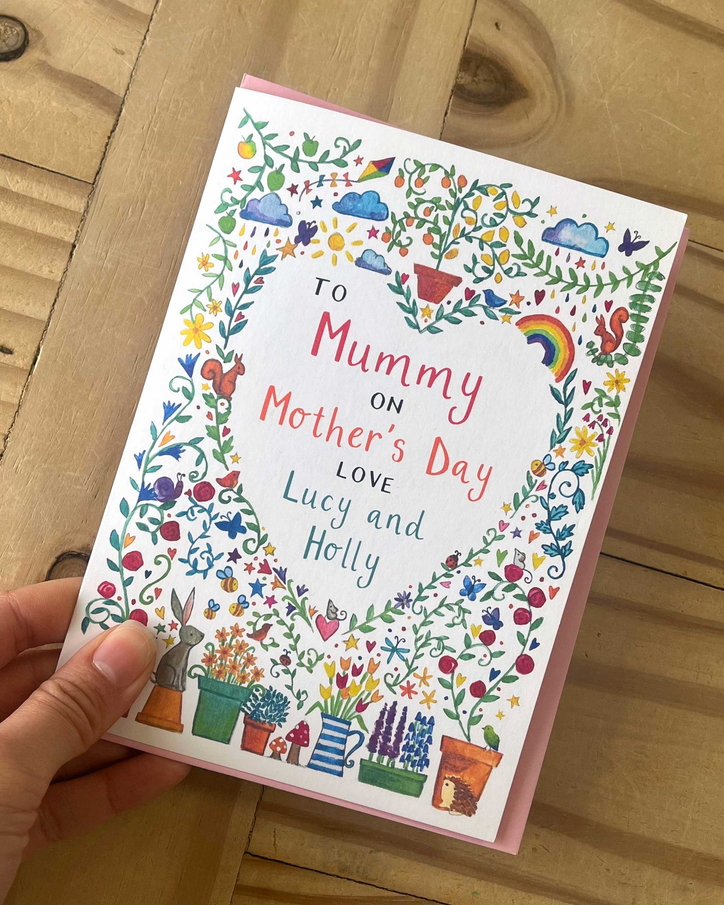 Personalised Illustrated Garden Mother's Day Card