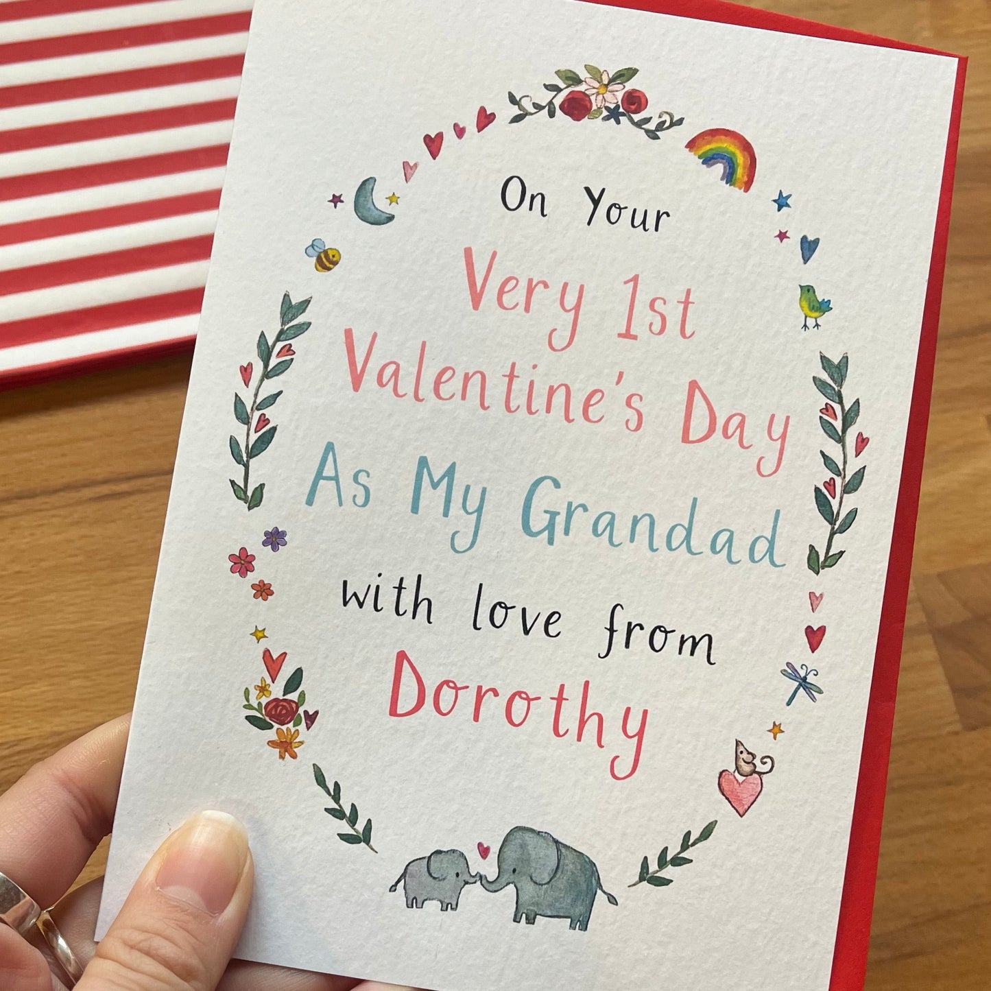 Personalised Very 1st Valentine's Day Grandad, Grandpa Card