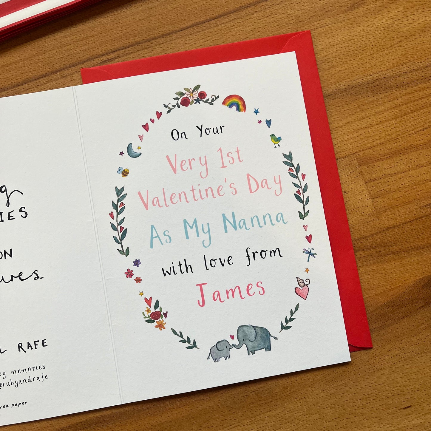Personalised Very 1st Valentine's Day Nanna, Grandma Card