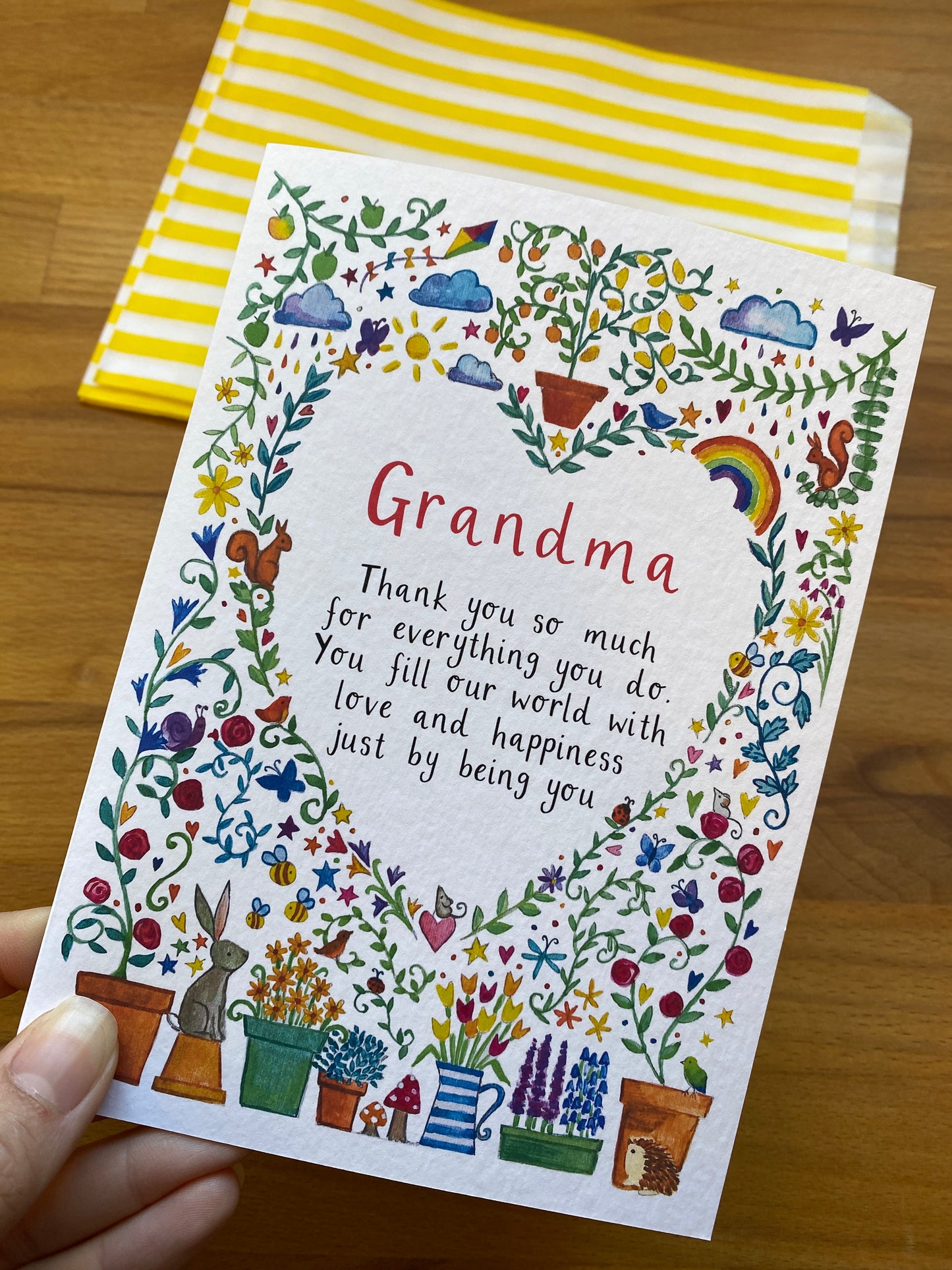 Illustrated Garden Heart Thank You Mother's Day Card