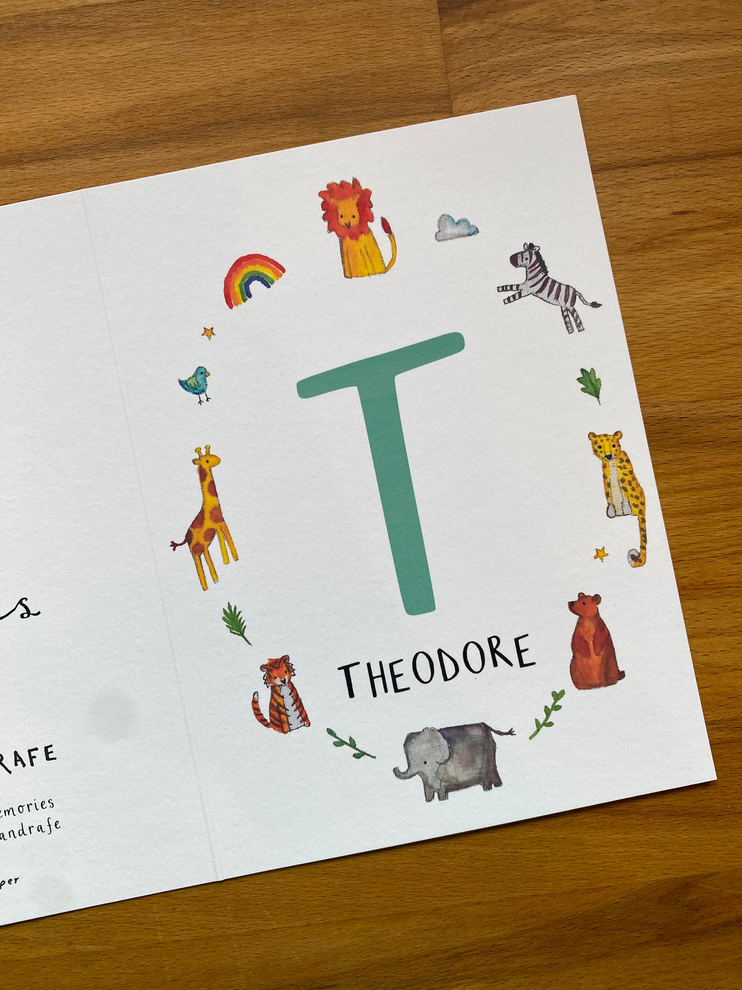 Personalised Alphabet Initial Name Card