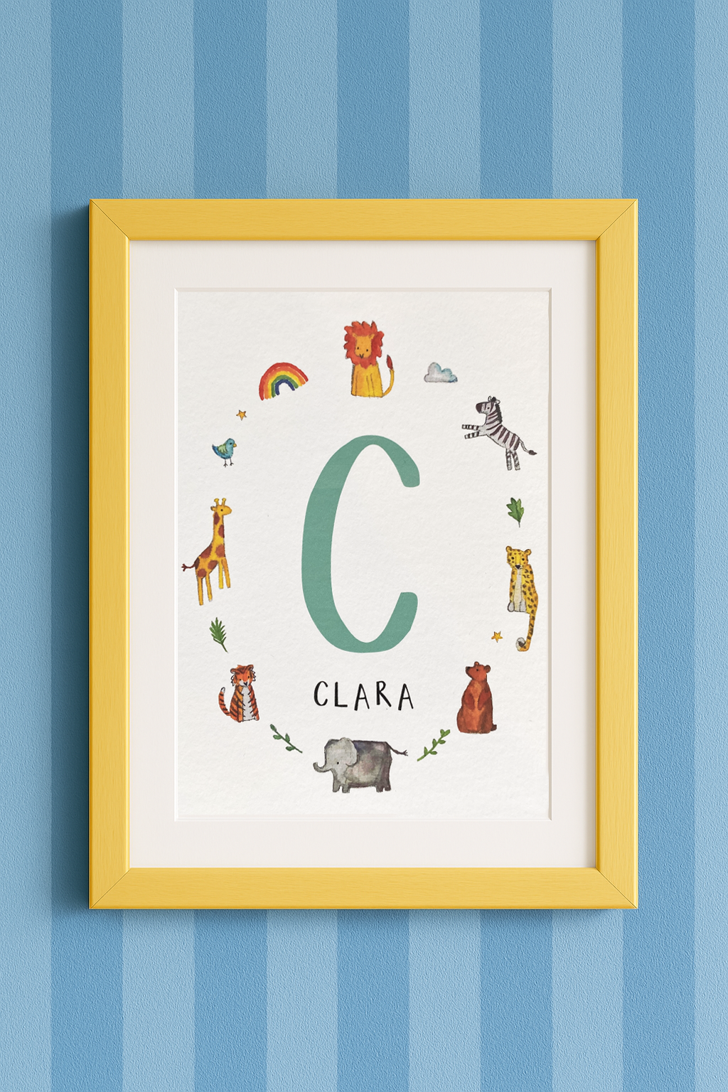 Personalised Alphabet Initial A4 Wall Art Print