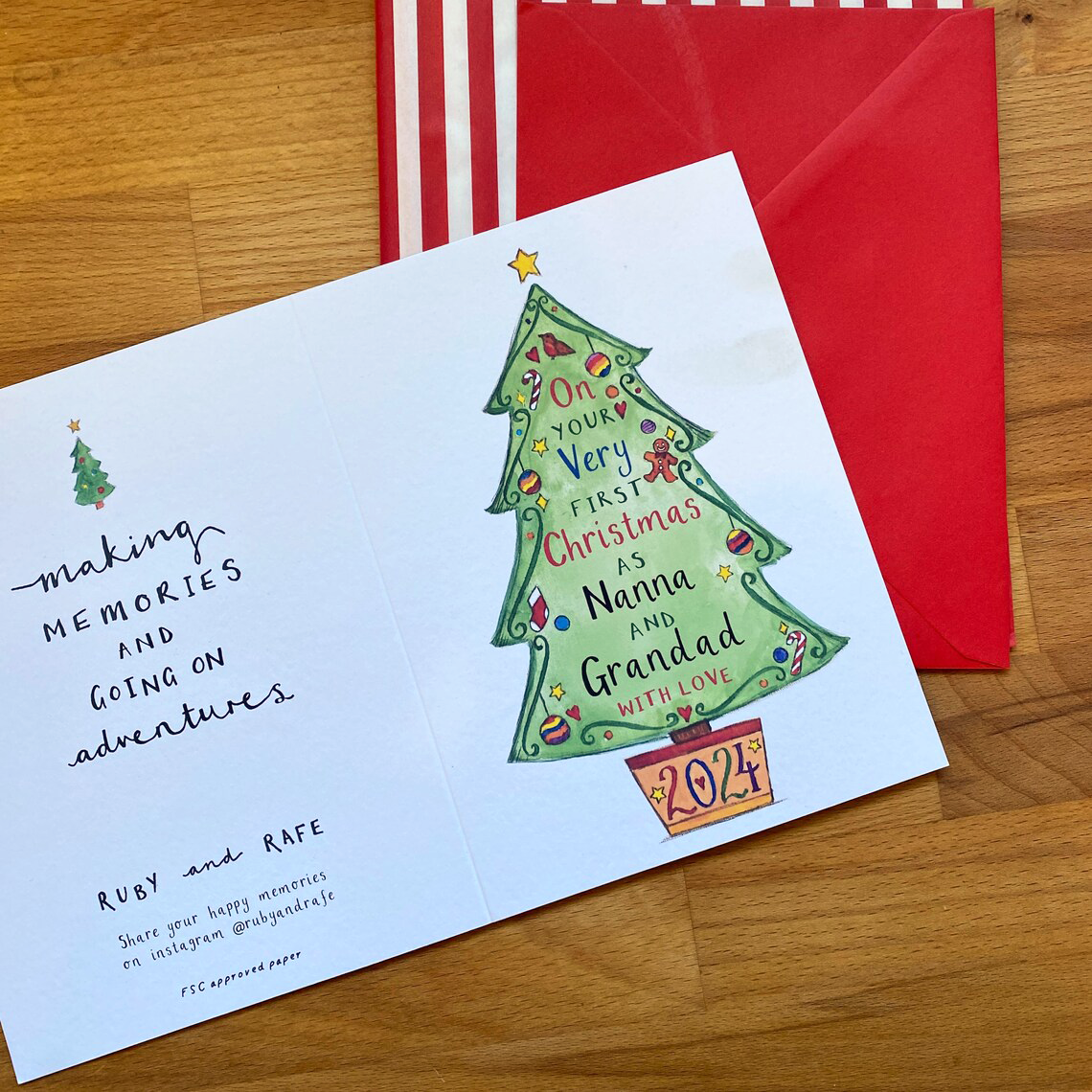 Personalised Very First Christmas as Grandparents Card