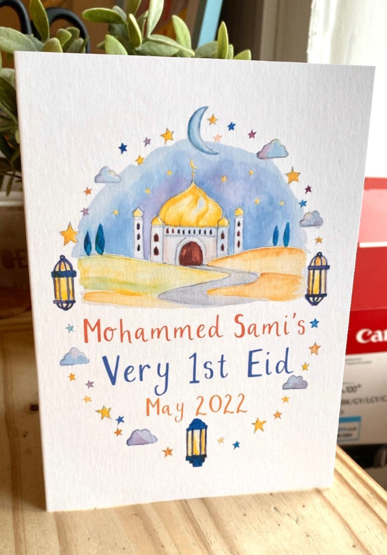'Very First Eid' Personalised Card - Ruby and Rafe