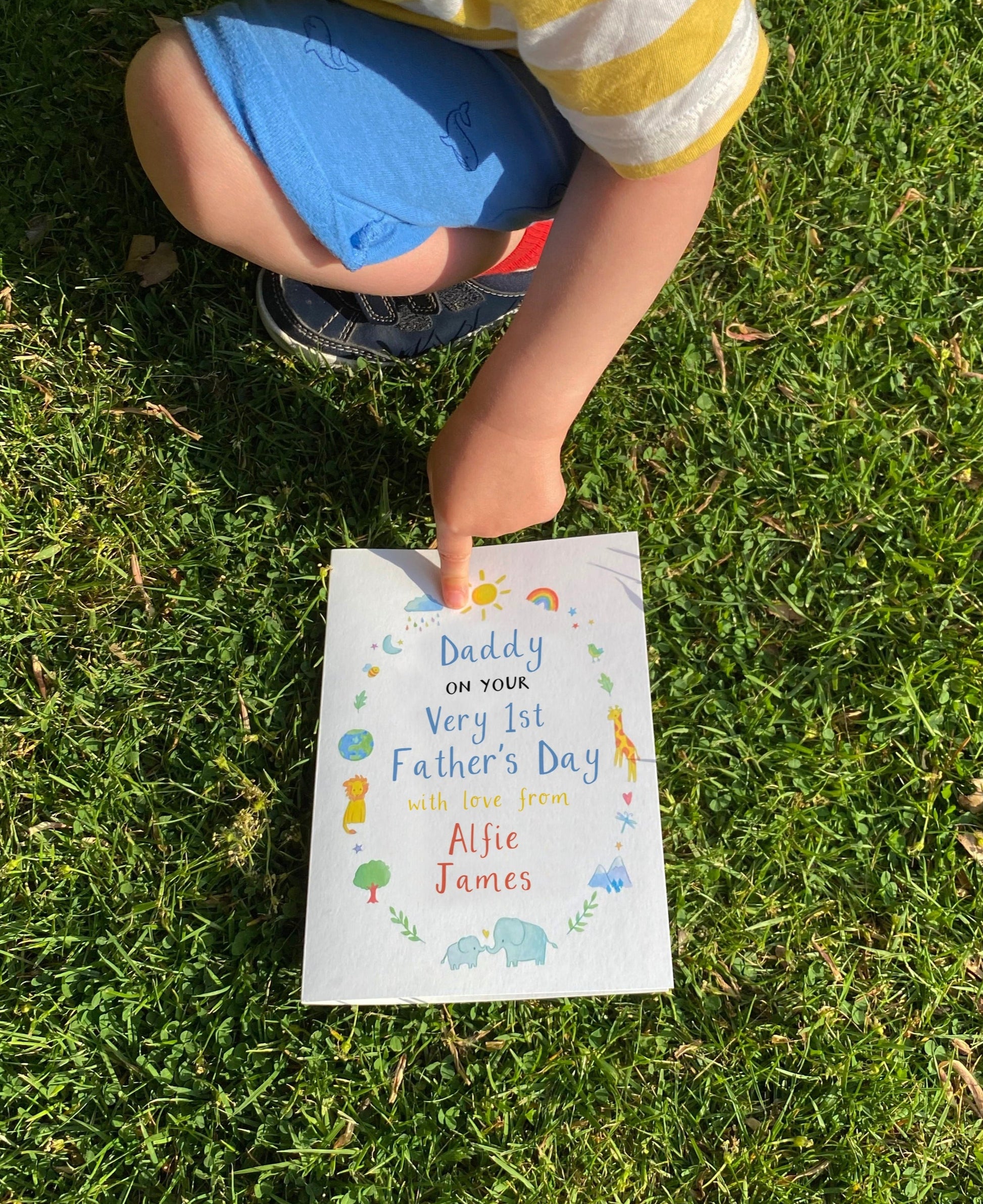 Personalised Dad Daddy's 1st Fathers Day Card - Ruby and Rafe