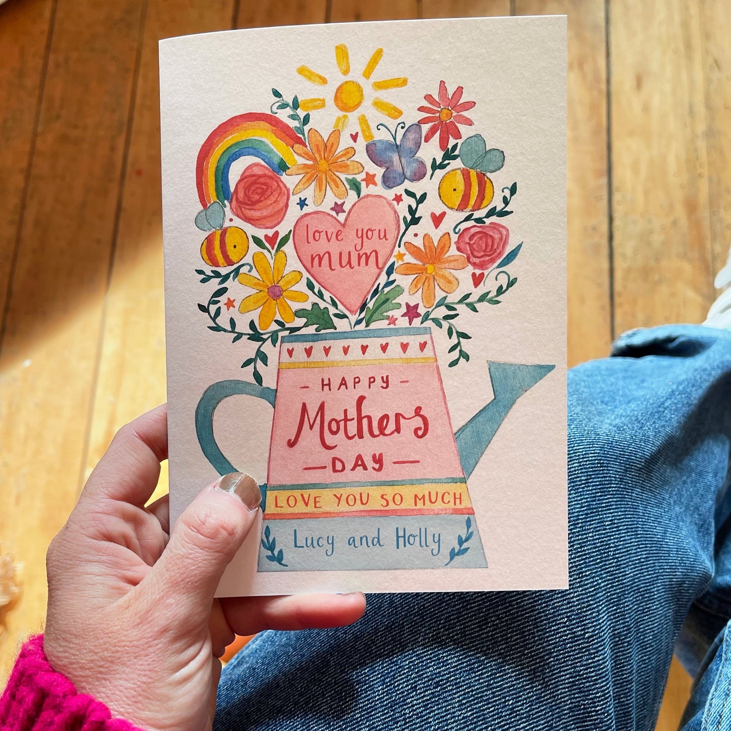 Personalised Mum Mama Flower Vase Mother's Day Card - Ruby and Rafe