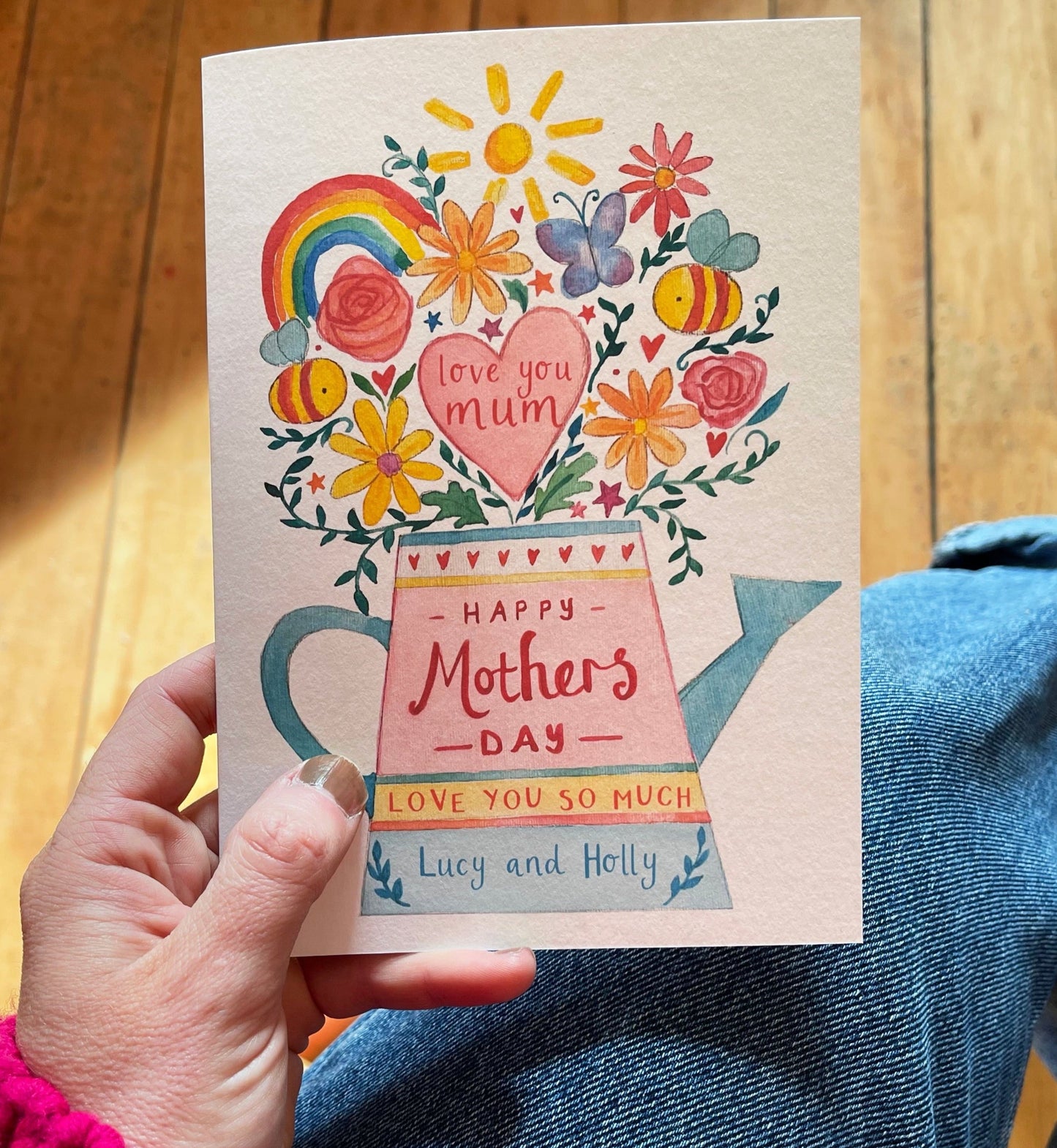 Personalised Nana Grandma Flower Vase Mother's Day Card - Ruby and Rafe