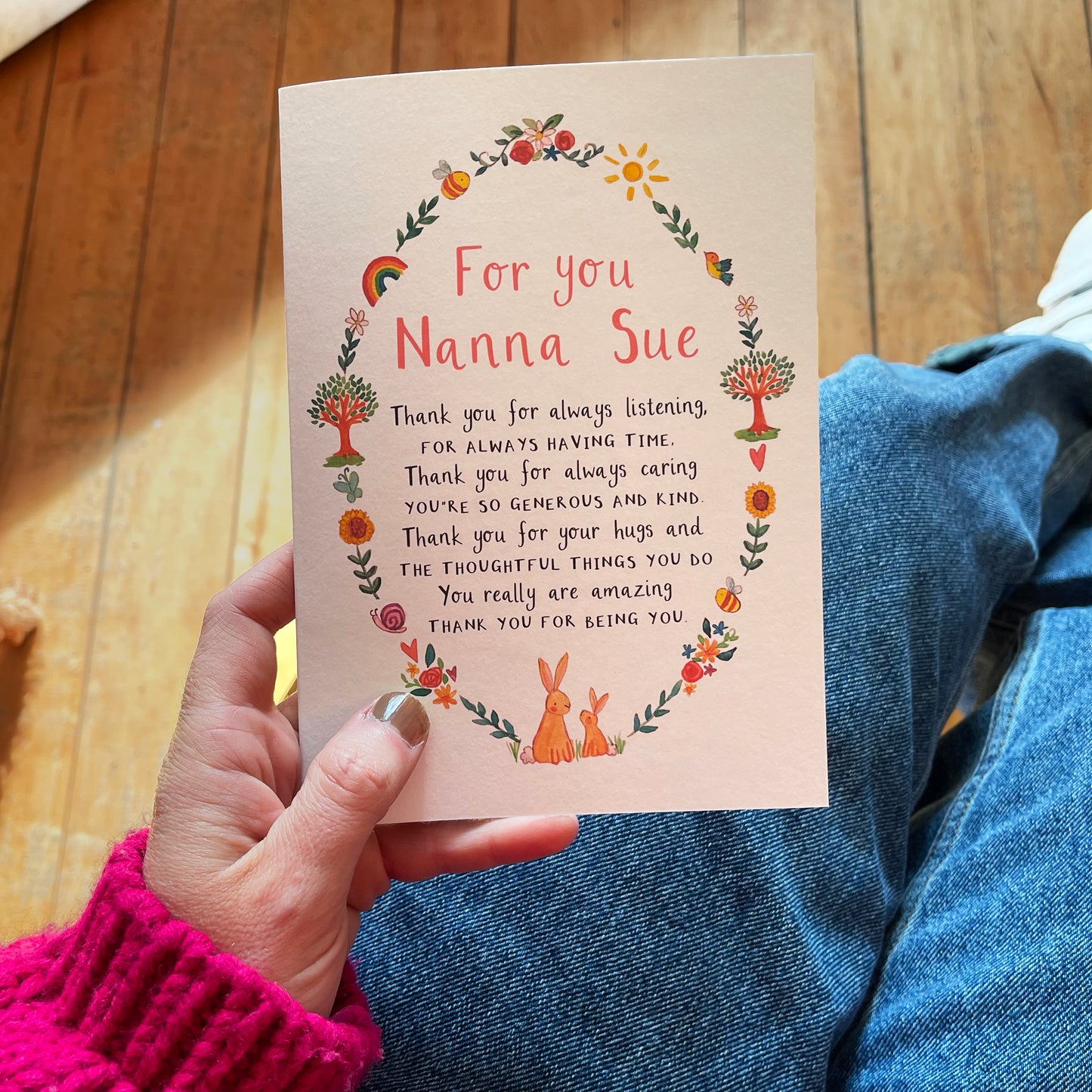 Personalised Wish For Nan Nanna Grandma Card - Ruby and Rafe