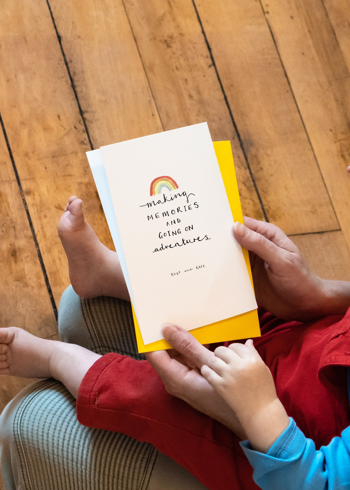 Personalised 'Going On An Adventure with' Card - Ruby and Rafe