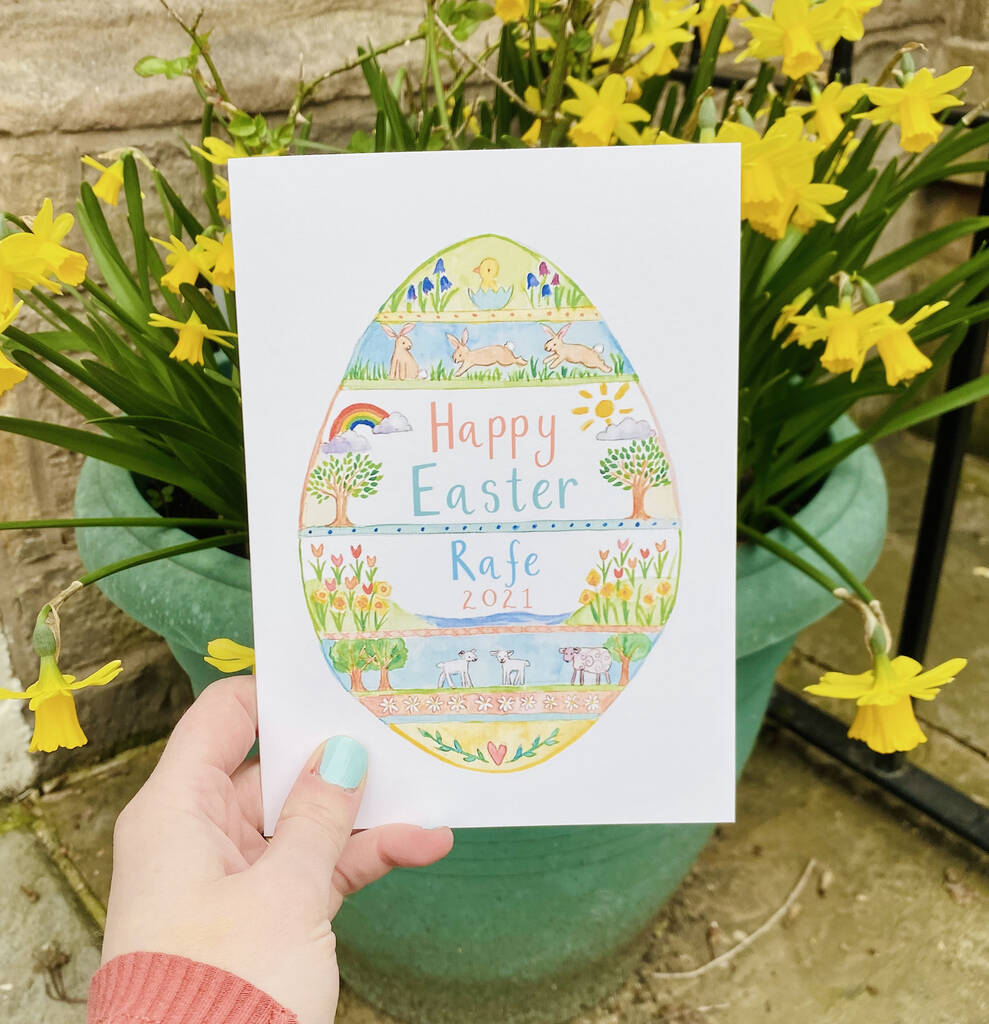 Personalised Happy Easter Card - Ruby and Rafe