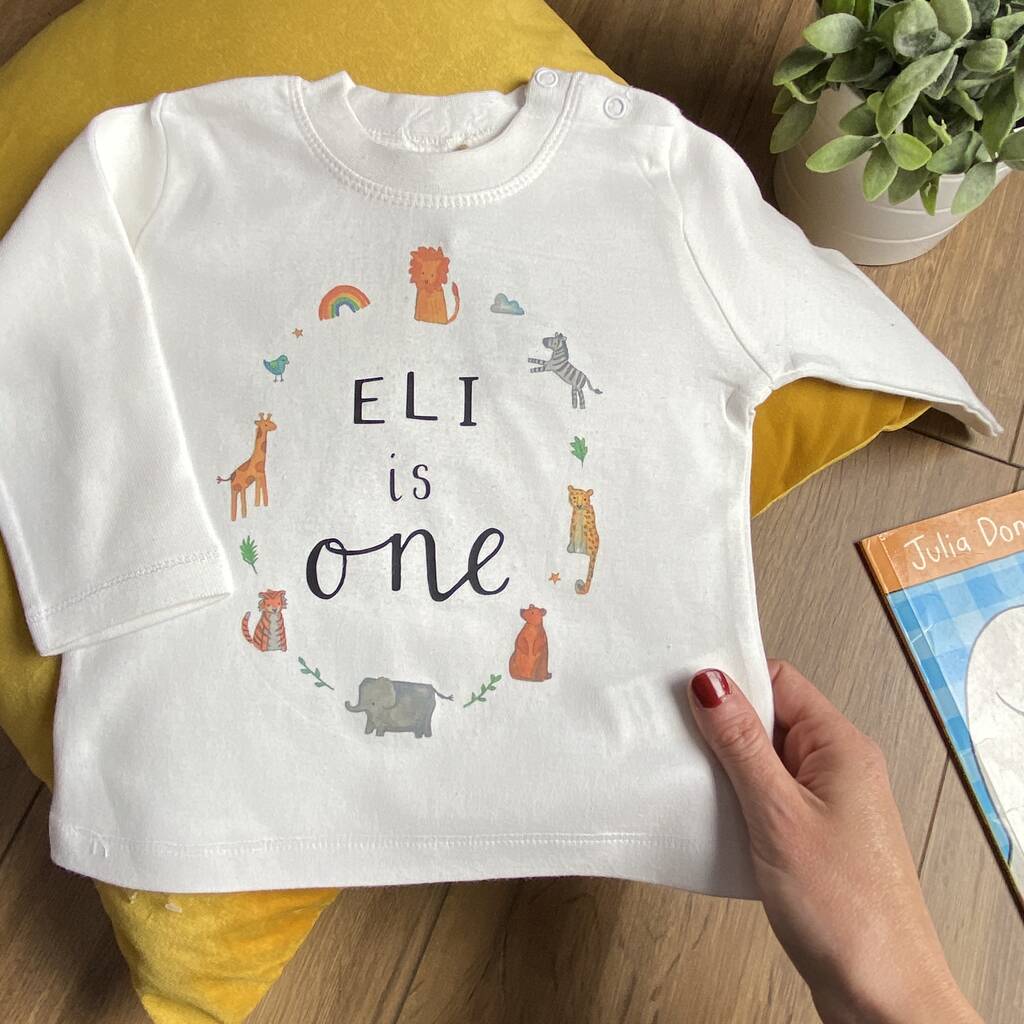 Personalised Name 'Is One' Age Birthday Long Sleeved T Shirt - Ruby and Rafe