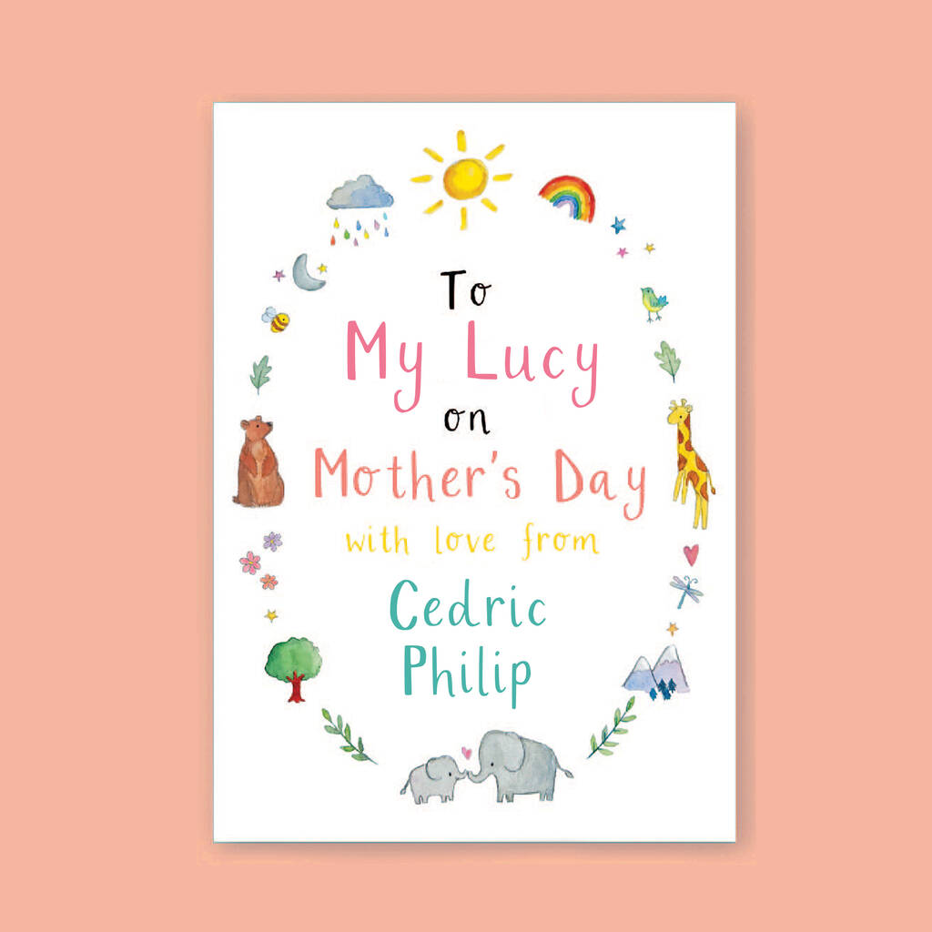 Personalised To Mummy On Mothers Day Card - Ruby and Rafe