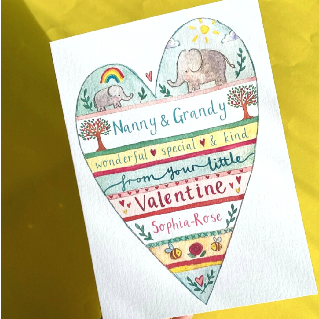 Personalised Grandparents From Your Little Valentine Card - Ruby and Rafe