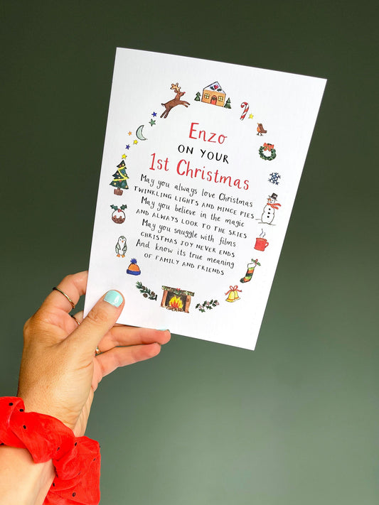 Personalised Wish for a Child 1st Christmas Card