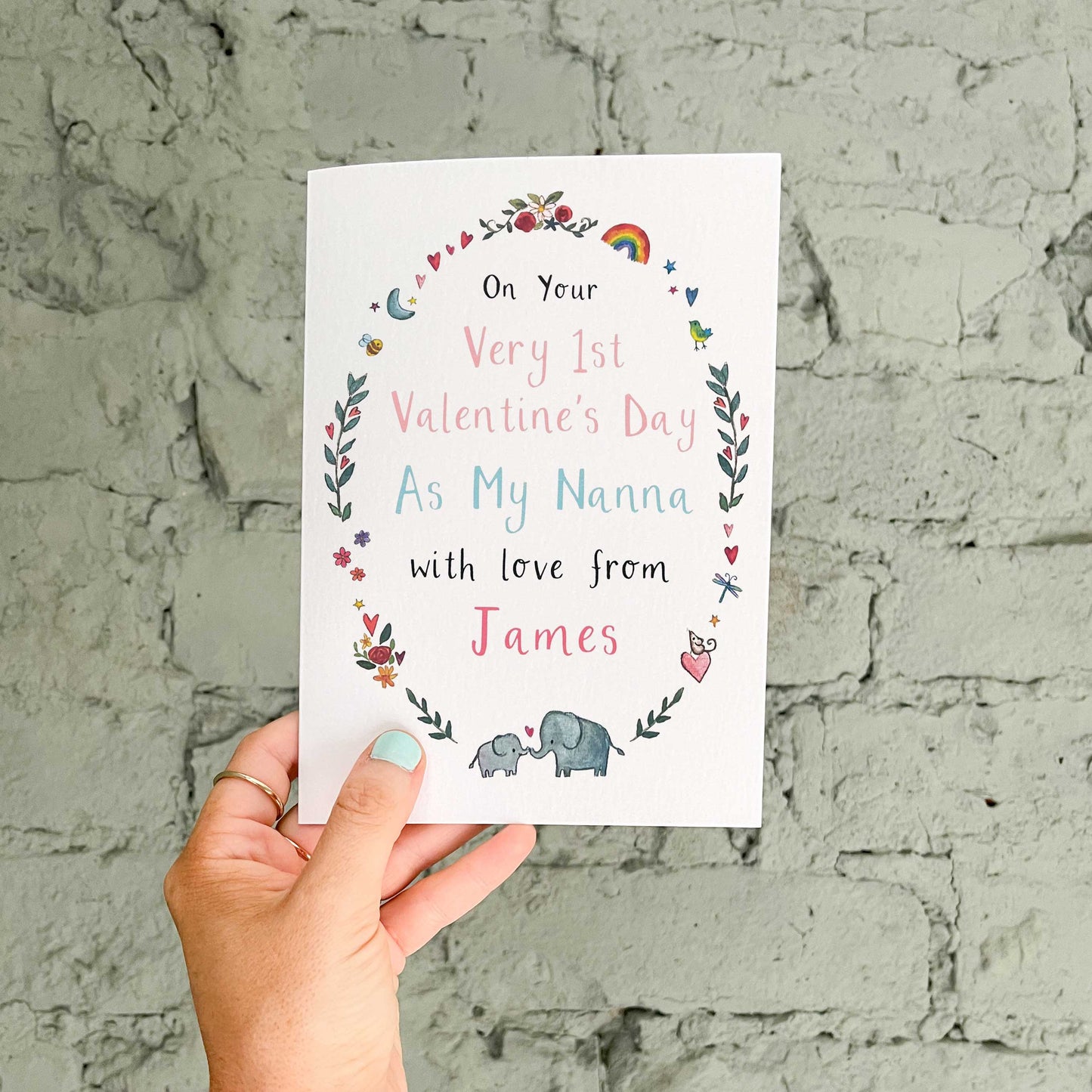 Personalised Very 1st Valentine's Day Nanna, Grandma Card