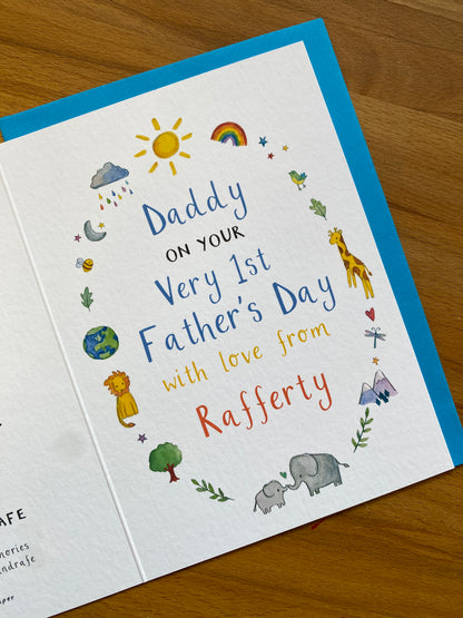 Personalised Dad Daddy's 1st Fathers Day Card