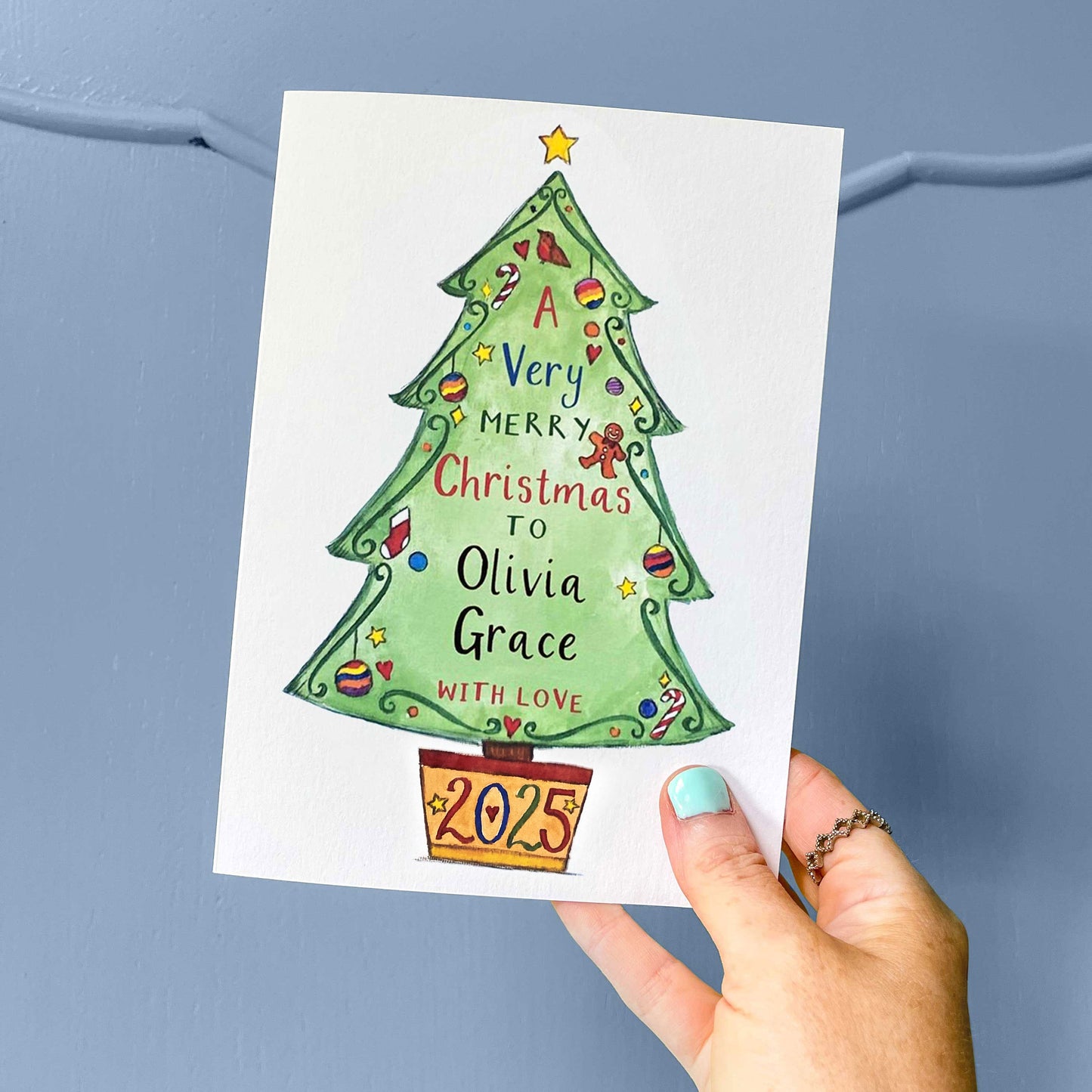 Personalised Very Merry Christmas Card