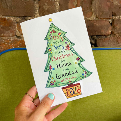Personalised Very First Christmas as Grandparents Card
