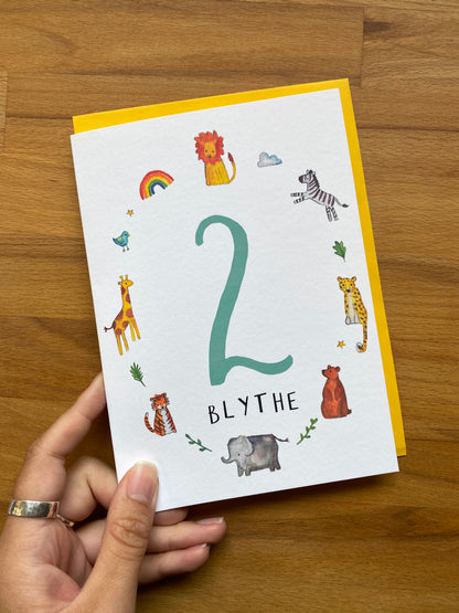 Personalised Age Number Birthday Card