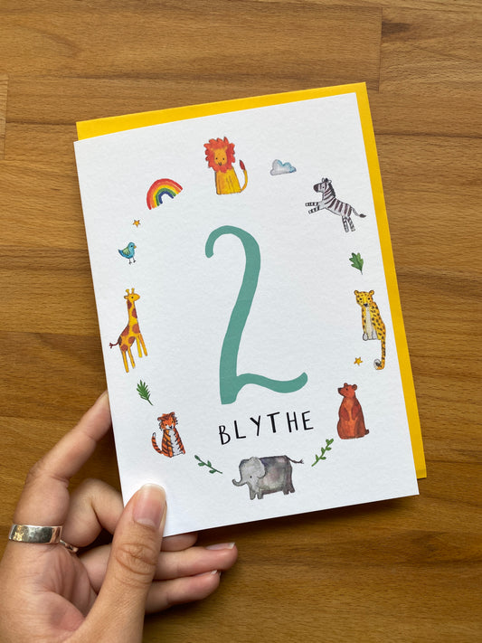 Personalised Age Number Birthday Card