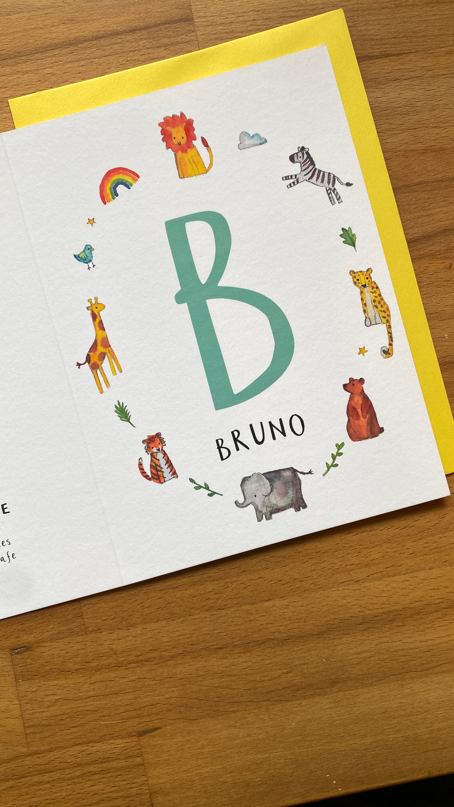 Personalised Alphabet Initial Name Card
