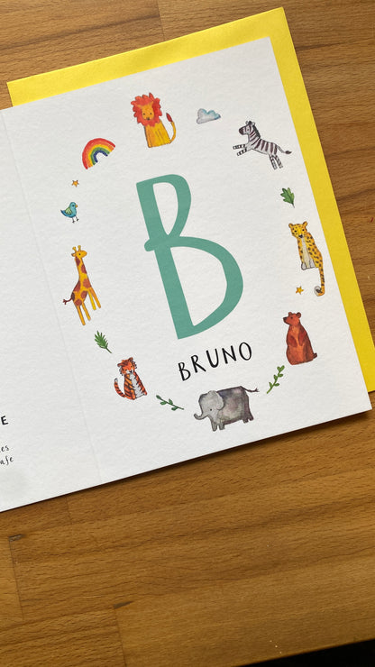 Personalised Alphabet Initial Name Card