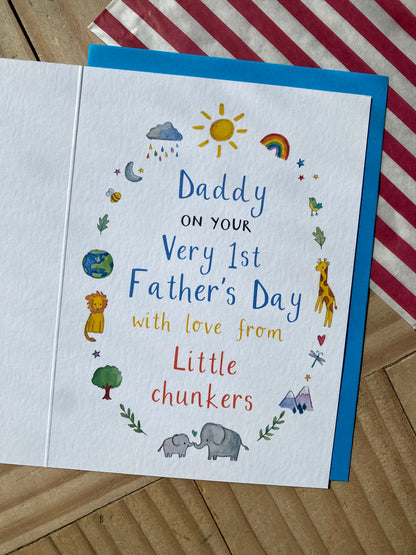 Personalised Dad Daddy's 1st Fathers Day Card