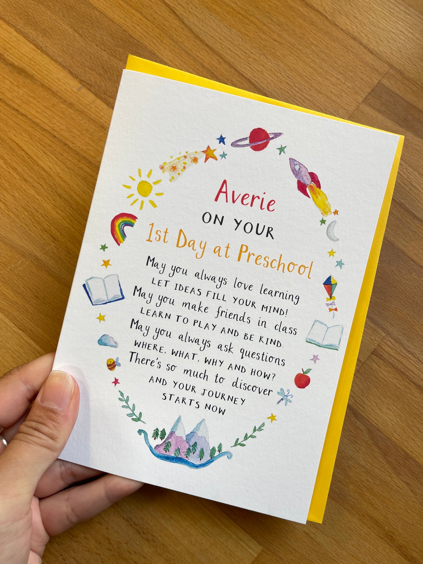 Personalised First Day at Preschool Card