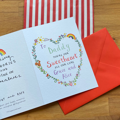 Personalised Daddy, Grandad, Uncle Sweetheart Valentine Card