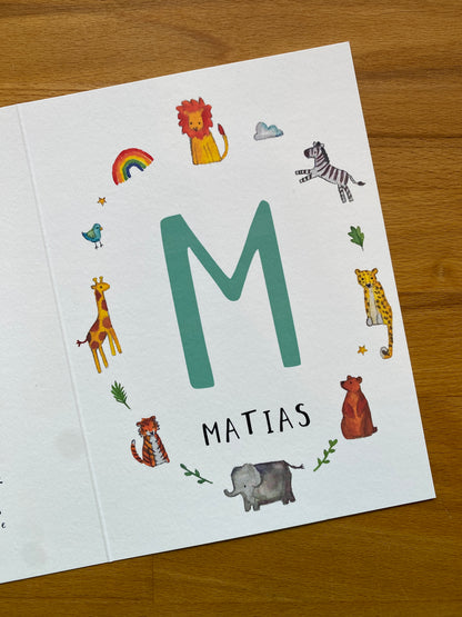 Personalised Alphabet Initial Name Card