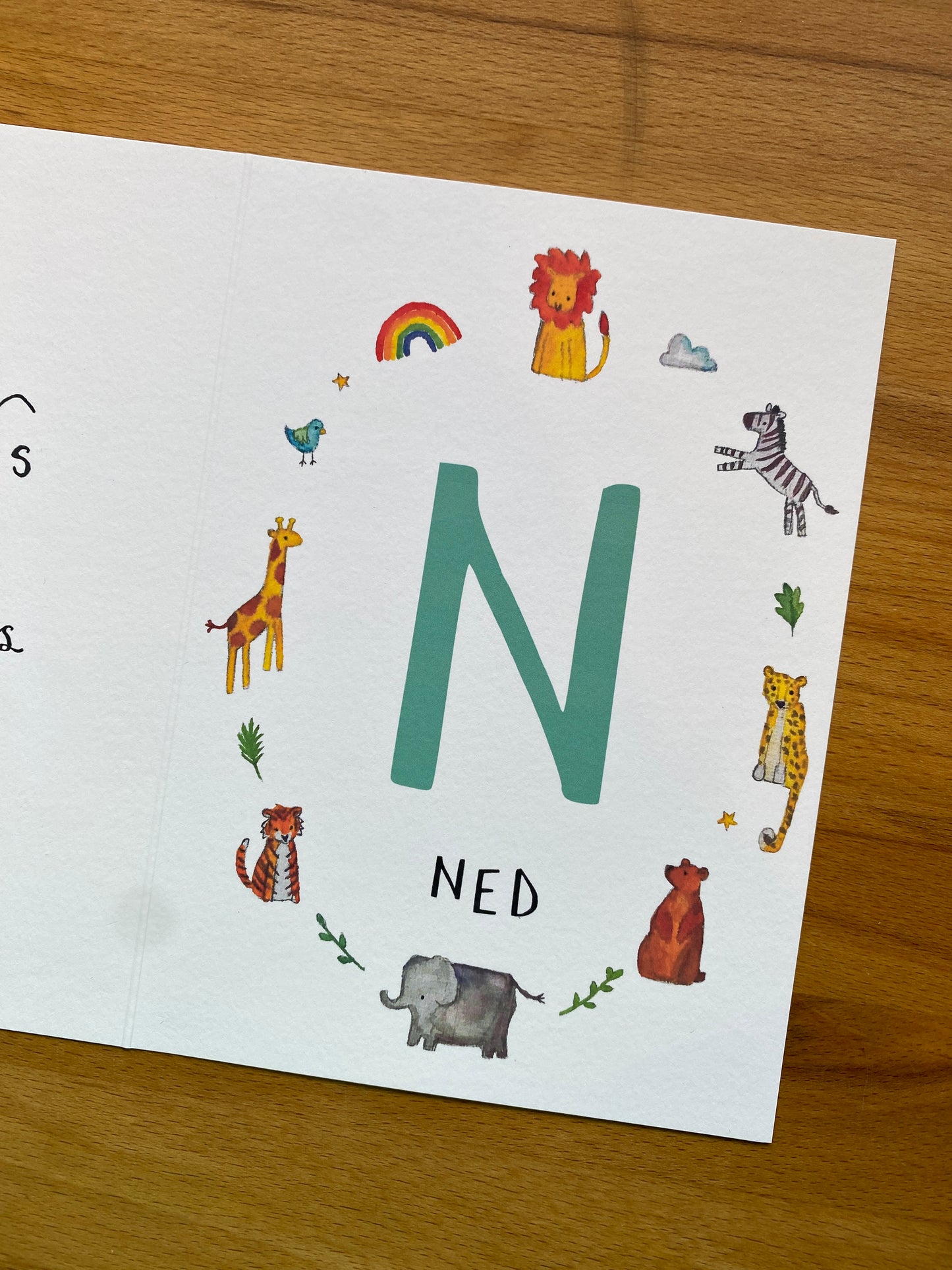 Personalised Alphabet Initial Name Card