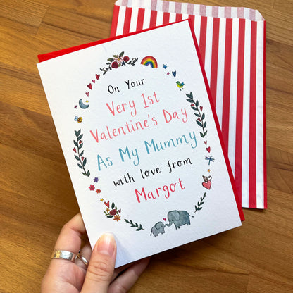 Personalised Very 1st Valentine's Day Mummy Card