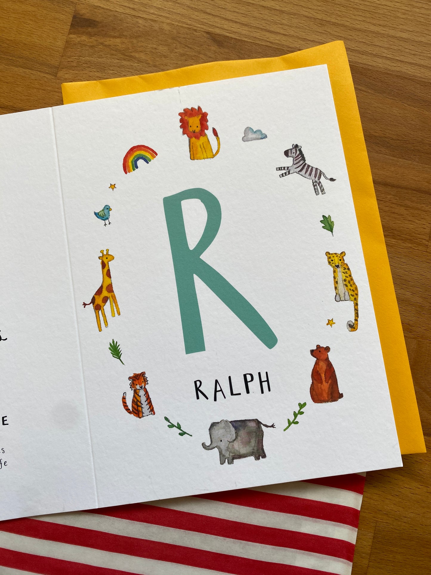 Personalised Alphabet Initial Name Card