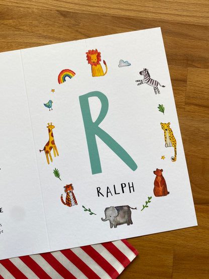 Personalised Alphabet Initial Name Card