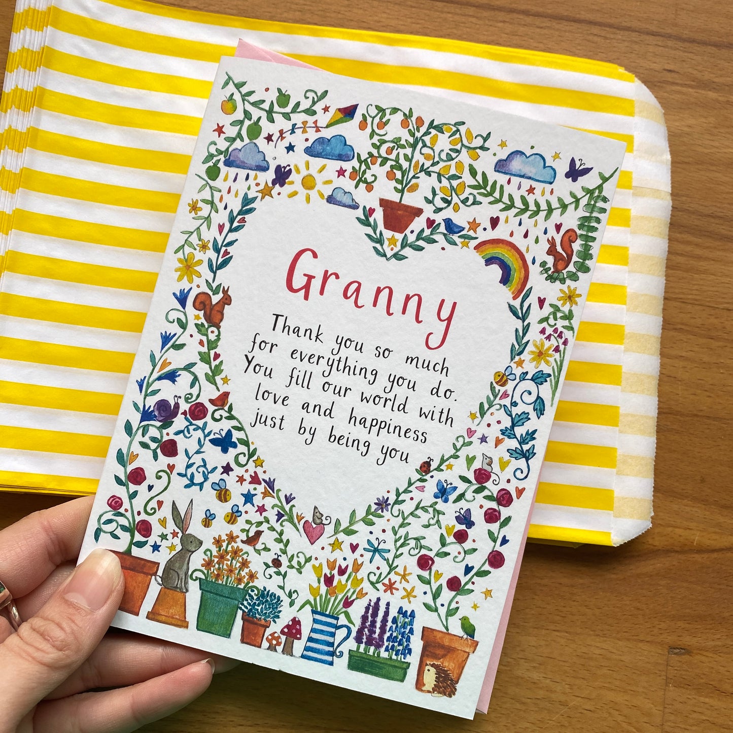Illustrated Garden Heart Thank You Mother's Day Card