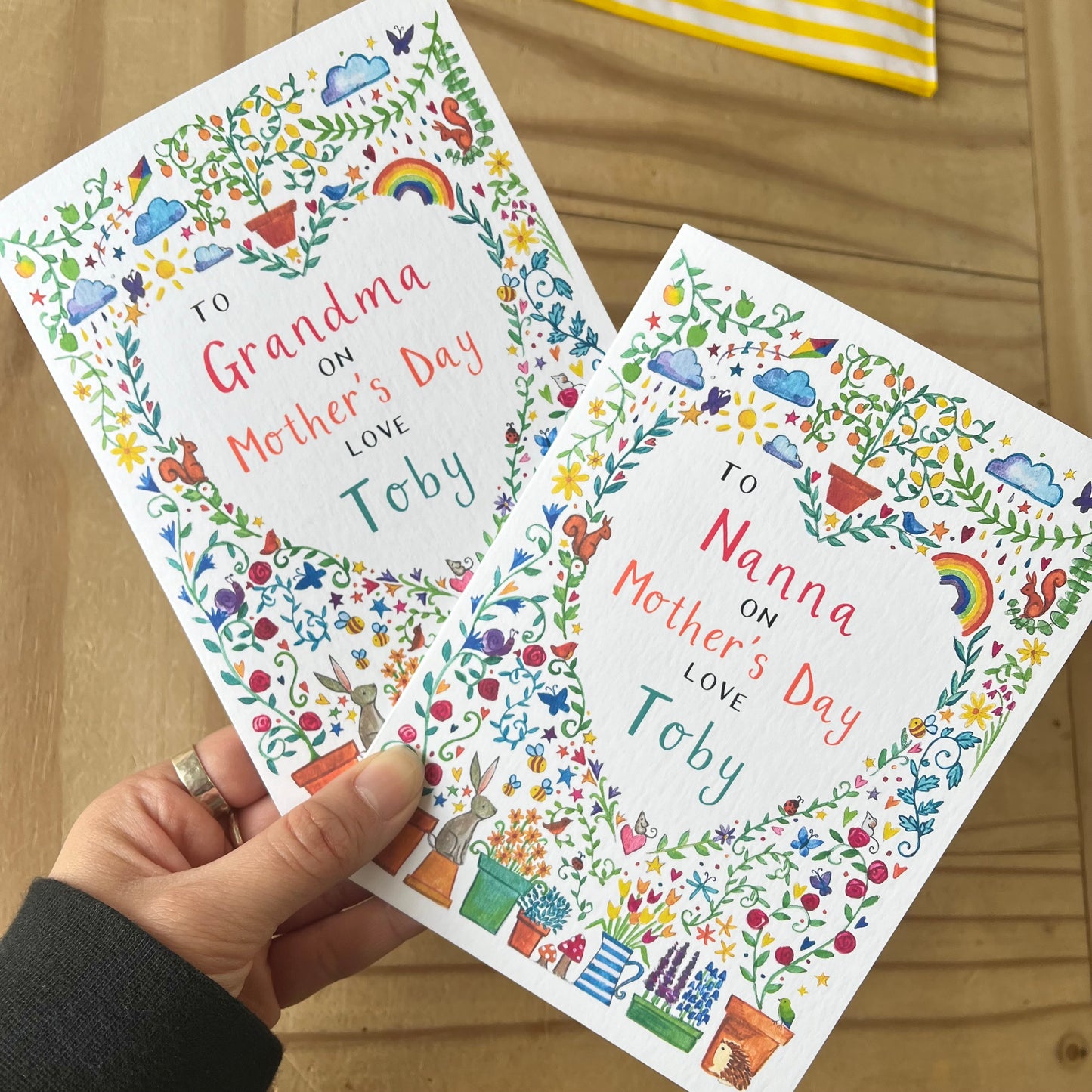 Personalised Illustrated Garden Mother's Day Card for Nan