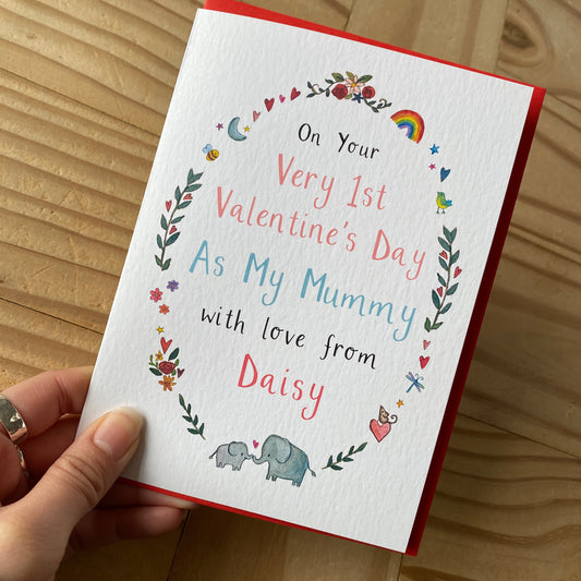 Personalised Very 1st Valentine's Day Mummy Card