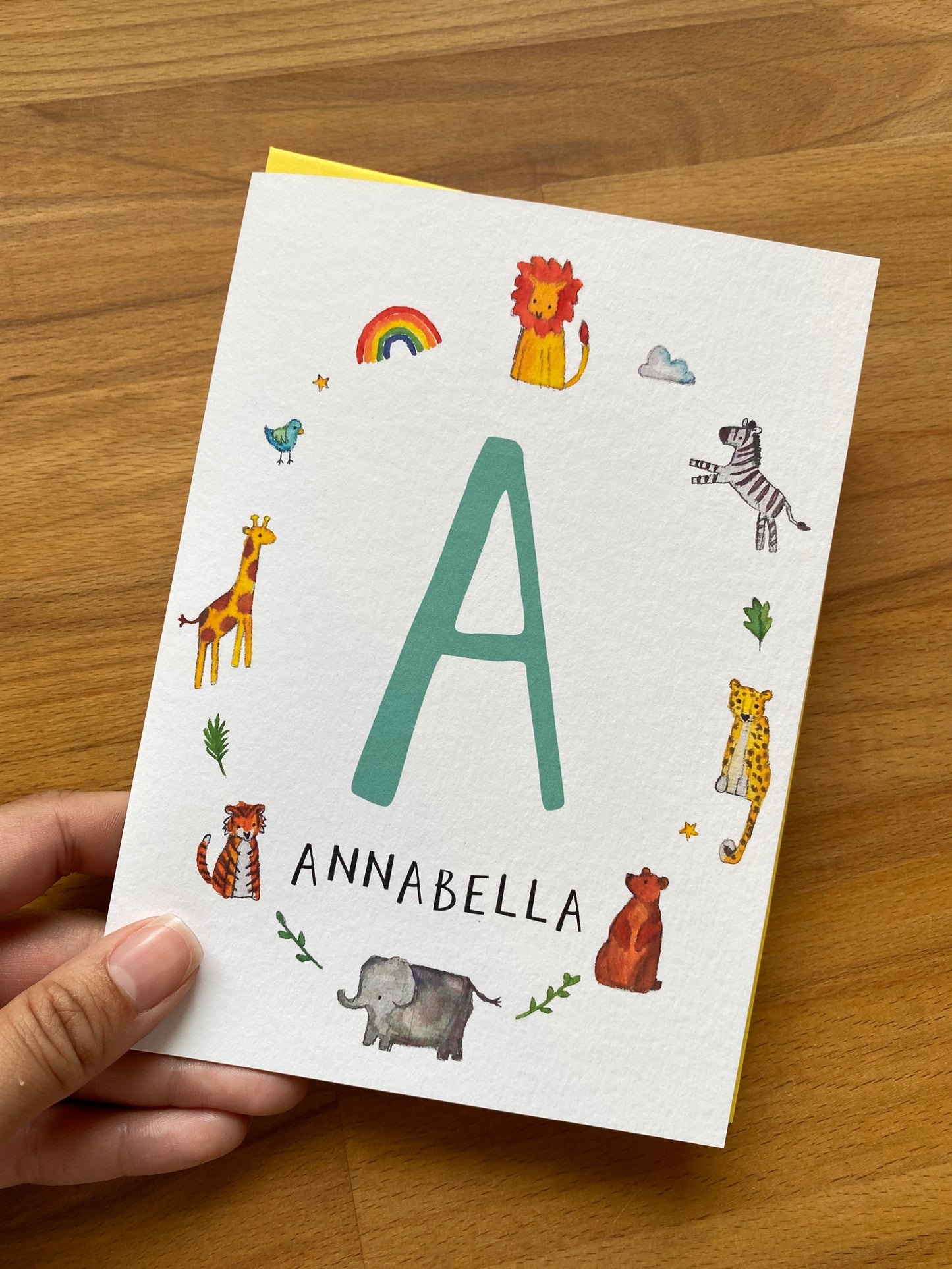 Personalised Alphabet Initial Name Card