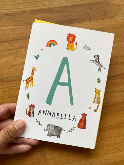 Personalised Alphabet Initial Name Card