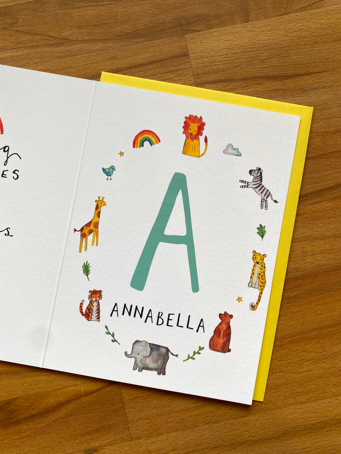 Personalised Alphabet Initial Name Card