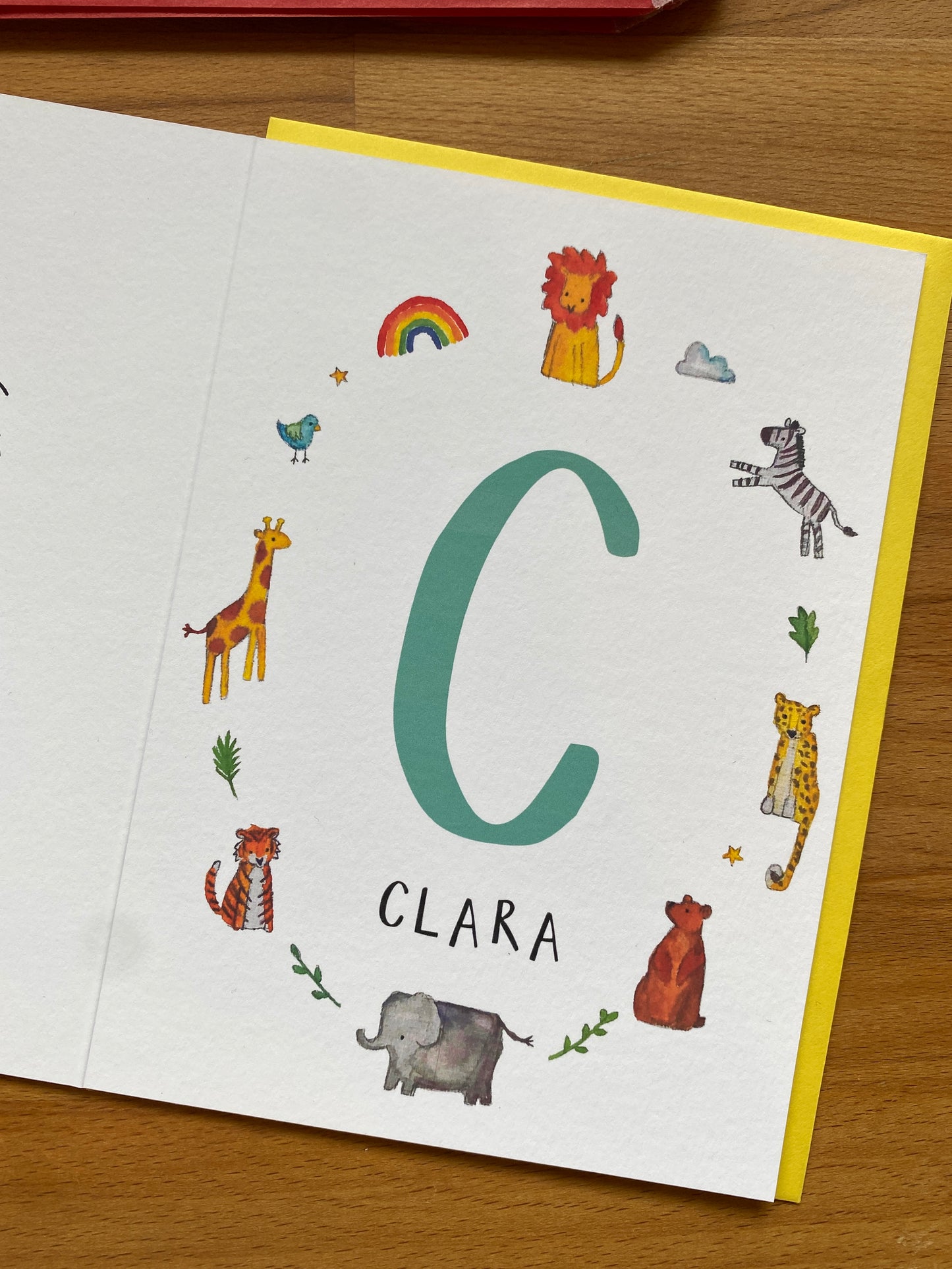 Personalised Alphabet Initial Name Card
