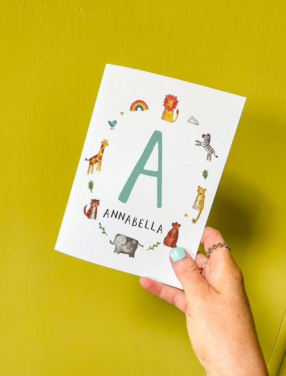 Personalised Alphabet Initial Name Card