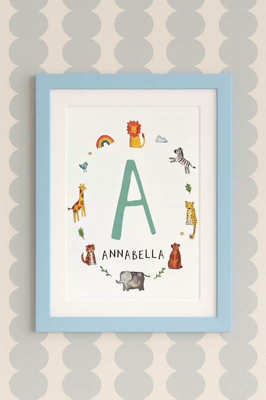 Personalised Alphabet Initial A4 Wall Art Print