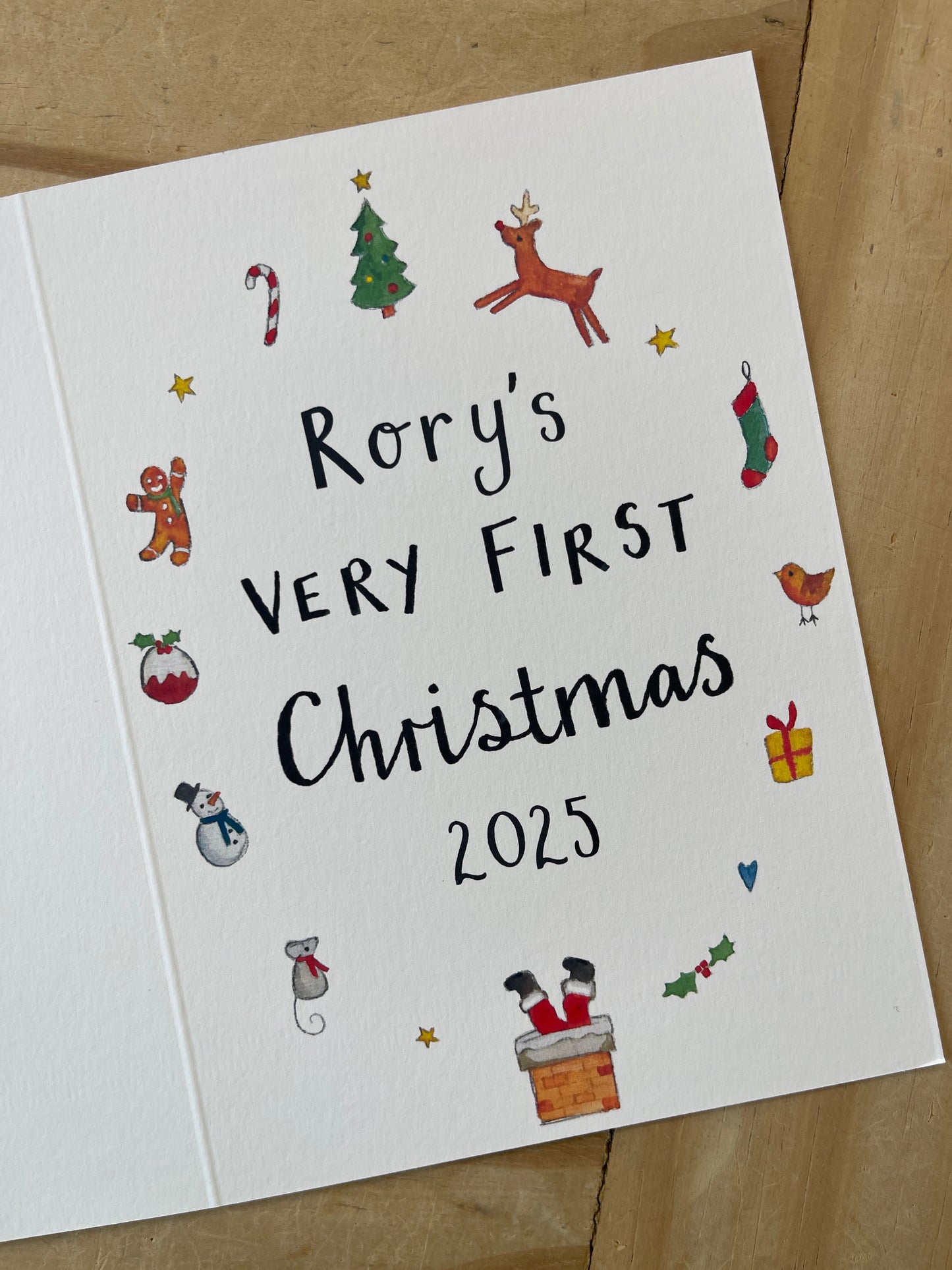 Personalised Baby's Very First Christmas Card