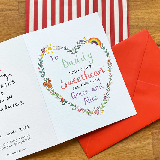 Personalised Daddy, Grandad, Uncle Sweetheart Valentine Card