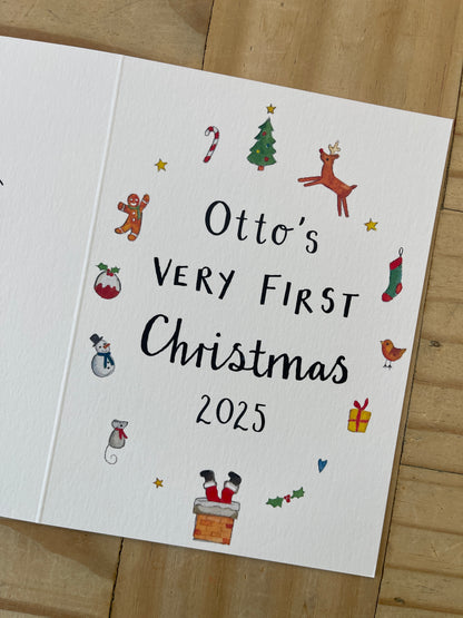 Personalised Baby's Very First Christmas Card