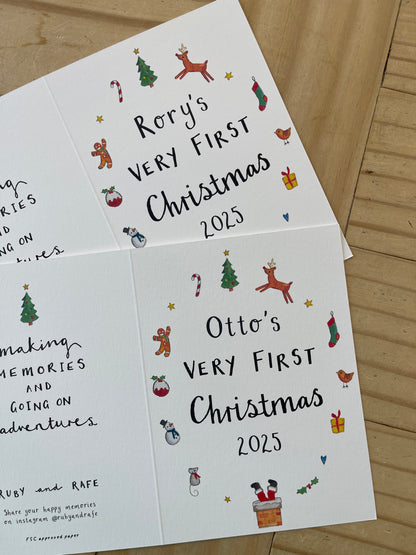 Personalised Baby's Very First Christmas Card