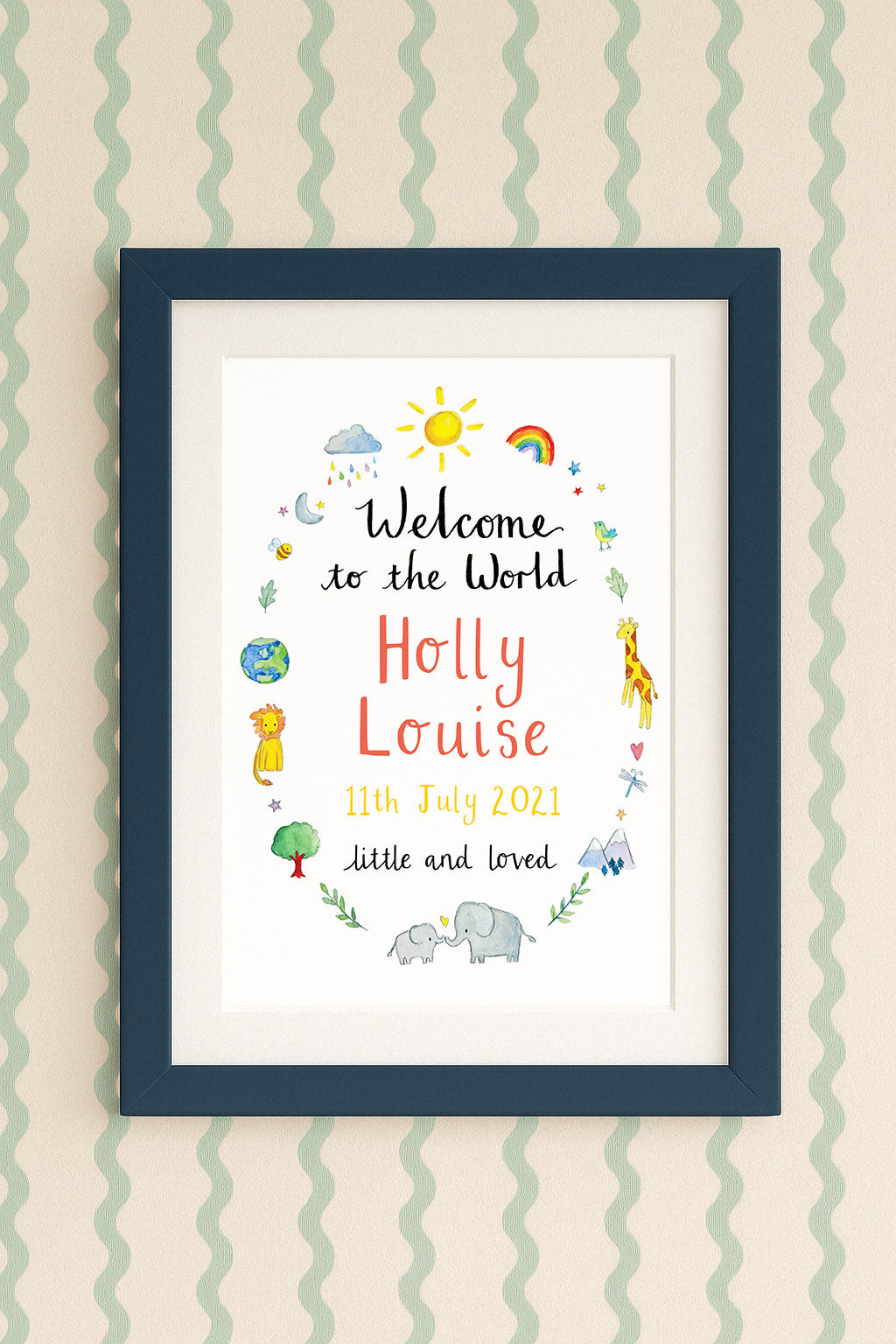 Personalised 'Welcome To The World' Wall Art Print