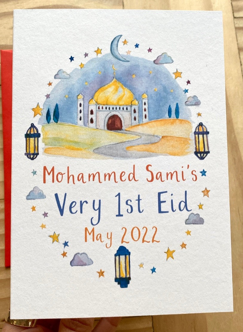 'Very First Eid' Personalised Card - Ruby and Rafe